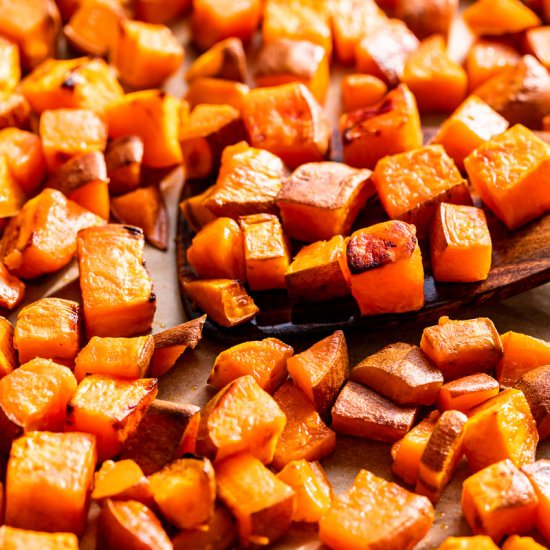 Easy Roasted Sweet Potatoes - Recipe photo by Get Inspired Everyday
