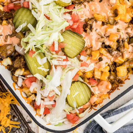 Big Mac Casserole - Recipe photo by thecaglediaries