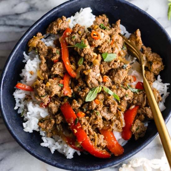 Thai Basil Beef (Pad Gra Prow) - Recipe photo by asaucykitchen