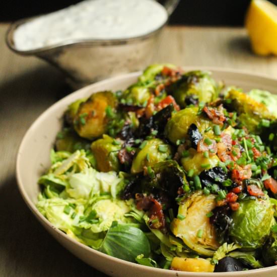 Roasted Brussel Sprout Salad. - Recipe photo by jenna@heavenlyspiced.com