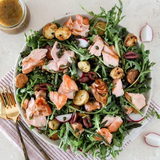 Salmon, Arugula & Potato Salad - Recipe photo by farmflavor