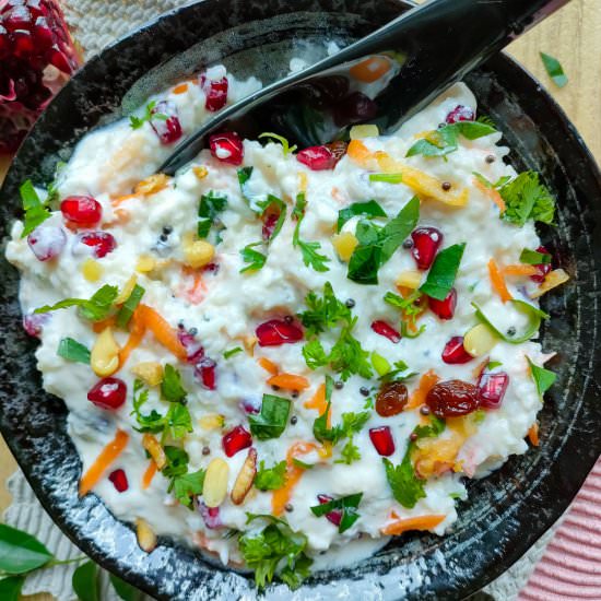 Creamy Curd Rice with Fruits - Recipe photo by Sheeba@gohealthy