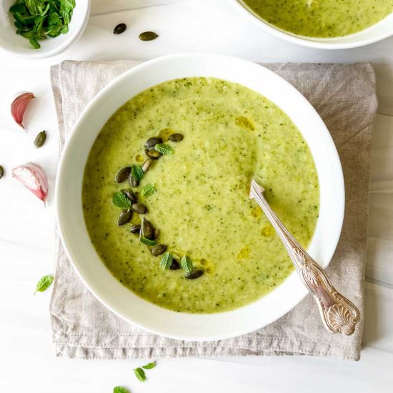 Broccoli Zucchini Soup - Recipe photo by Low Histamine Kitchen