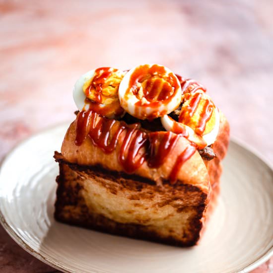 korean egg drop sandwich with beef - Recipe photo by tiffinandteaofficial