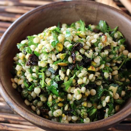 Spiced pearl couscous salad - Recipe photo by Food Gal