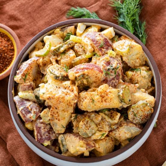 Nashville Hot Potato Salad - Recipe photo by chilesandsmoke