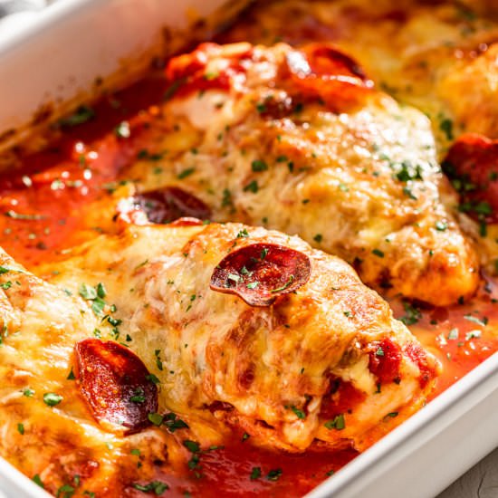 Pizza Stuffed Chicken - Recipe photo by Get Inspired Everyday