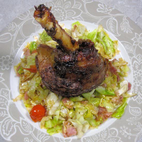 lamb shank with cabbage - Recipe photo by Cuisine Fiend