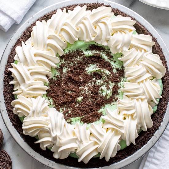 Grasshopper Pie - Recipe photo by Savingroomfordessert