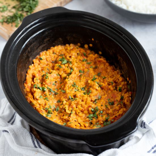 Slow Cooker Red Lentil Dahl - Recipe photo by effortlessfoodie