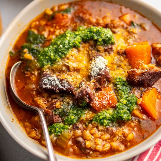 Instant Pot Beef & Barley Soup - Recipe photo by IrenaMacri