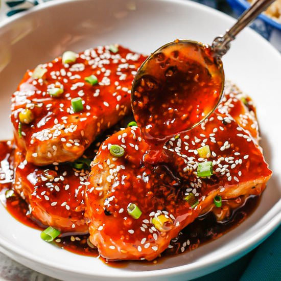 Honey Garlic Pork Chops - Recipe photo by Family Food on the Table