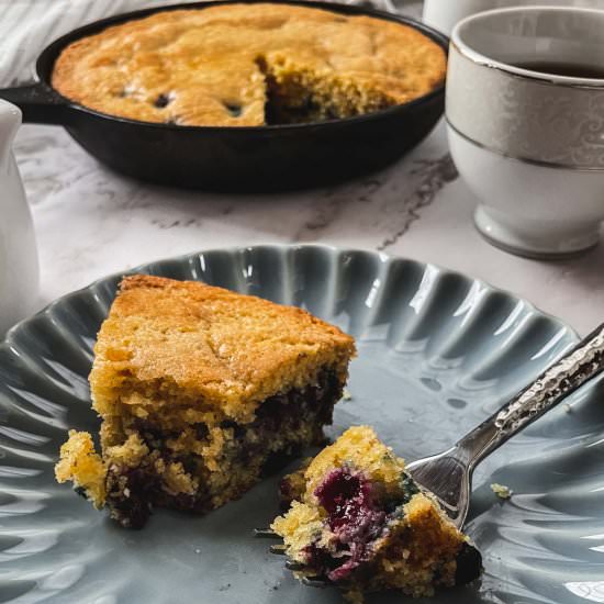 Blueberry Lemon Cornmeal Cake - Recipe photo by Sweet Simple Masala