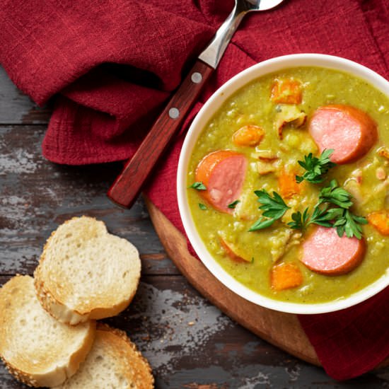 Authentic German Split Pea Soup - Recipe photo by PretzelandMe