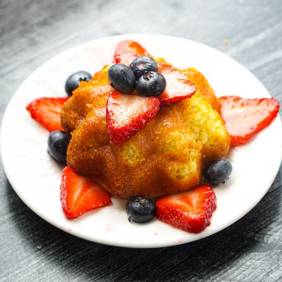 Keto Lemon Pound Cake with Berries - Recipe photo by MyLifeCookbook