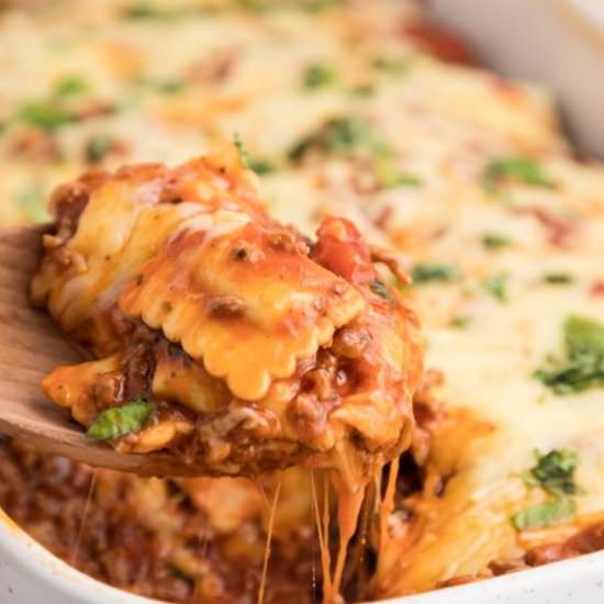 Baked Ravioli Casserole - Recipe photo by noshingwiththenolands