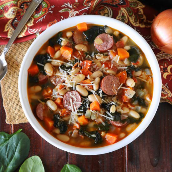 White Bean & Kielbasa Soup - Recipe photo by thekitchenismyplayground