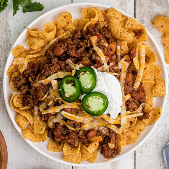 Crockpot Frito Pie - Recipe photo by thecaglediaries