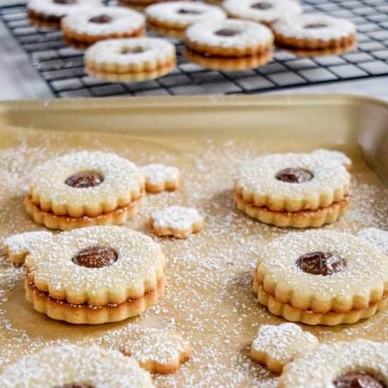 Linzer Cookies with Chocolate Hazel - Recipe photo by Sweet Simple Masala