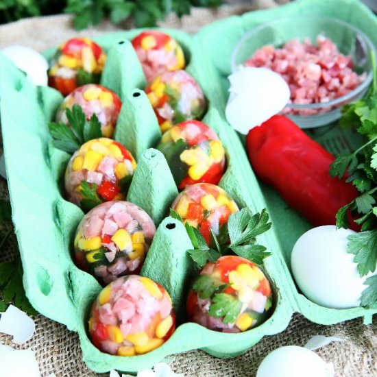 Aspic Jelly Eggs - Recipe photo by angiesrecipes