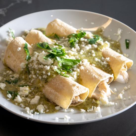 Creamy Poblano Enchiladas - Recipe photo by MexicanPlease