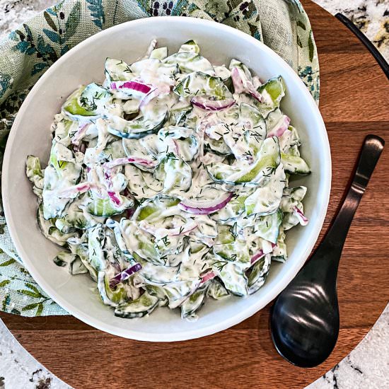 Creamy Cucumber Salad - Recipe photo by Encharted Cook