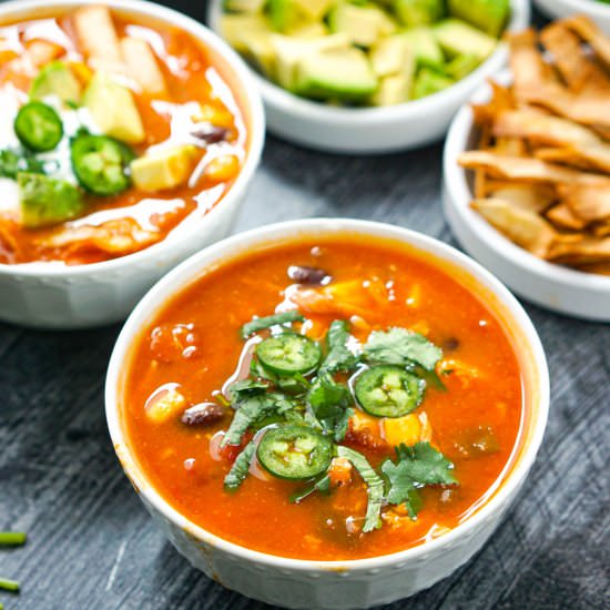 Slow Cooker Chicken Tortilla Soup - Recipe photo by MyLifeCookbook