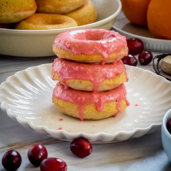 Cranberry Glazed Orange Donuts - Recipe photo by Sweet Simple Masala