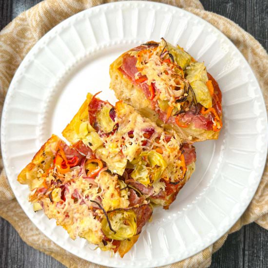Easy Antipasto French Bread Pizza - Recipe photo by MyLifeCookbook