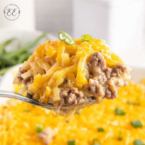 Hamburger Hash Brown Casserole - Recipe photo by emilyenchanted