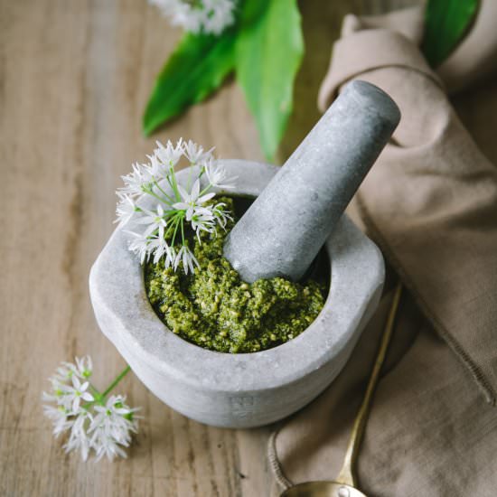 Wild Garlic Pesto - Recipe photo by tangerinezest