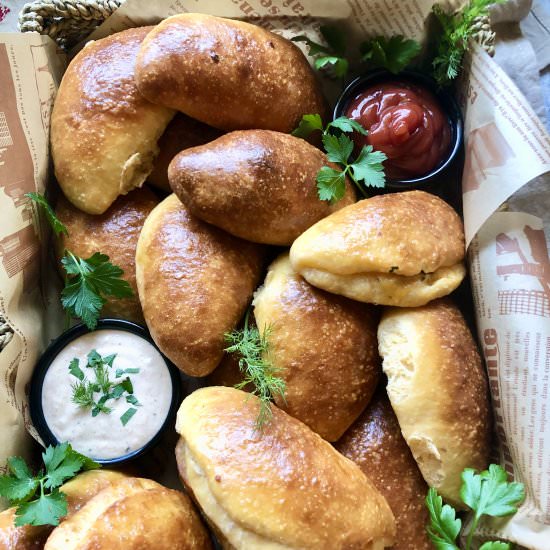 cheesy beef stuffed buns - Recipe photo by ahintofrosemary
