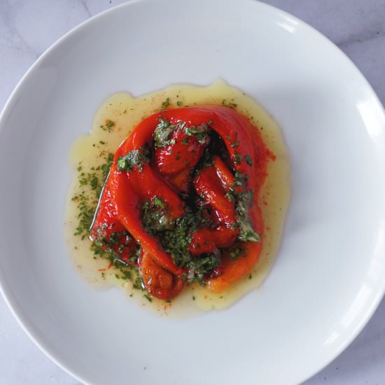 roasted marinated red peppers - Recipe photo by Cuisine Fiend