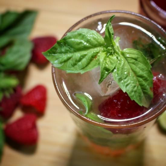 Strawberry Basil Shrub Mojito - Recipe photo by The Buslife Kitchen