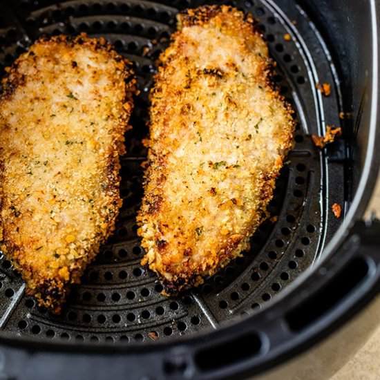 Honey-Mustard Air Fryer Pork Chops - Recipe photo by Skinnytaste