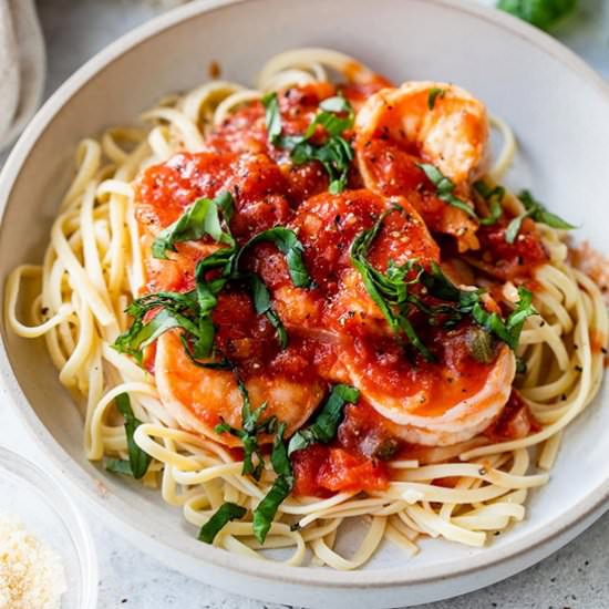 Linguini and Shrimp Fra Diavolo - Recipe photo by Skinnytaste