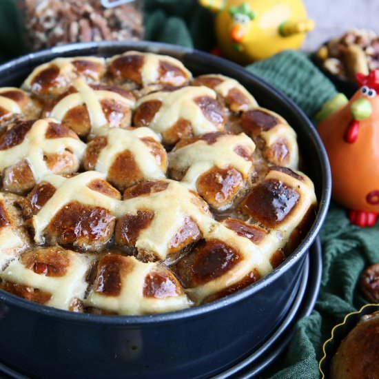 Fig and Walnut Hot Cross Buns - Recipe photo by angiesrecipes