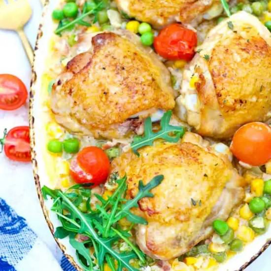 Creamy Corn Chicken - Recipe photo by peasandpeonies