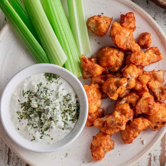 Crispy Buffalo Cauliflower Bites - Recipe photo by Jillianshealthfuleats
