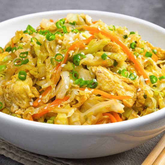 Asian Style EGG FRIED CABBAGE - Recipe photo by Always Yummy