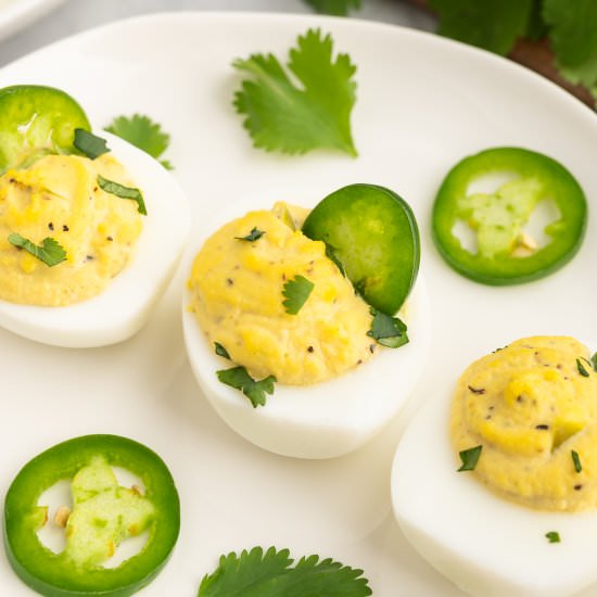 Jalapeno Deviled Eggs - Recipe photo by loveyourbodywell