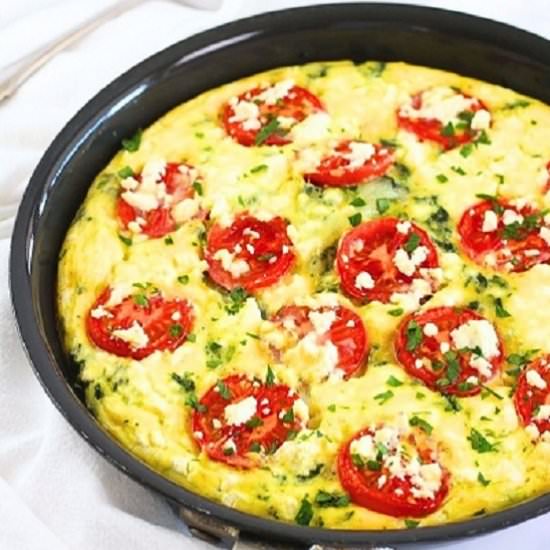 kale, tomato and feta frittata - Recipe photo by nowcookthis