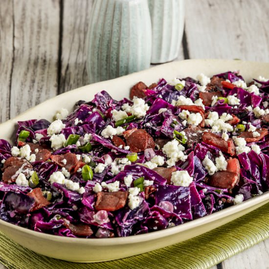 Red Cabbage Salad with Bacon - Recipe photo by kalynskitchen