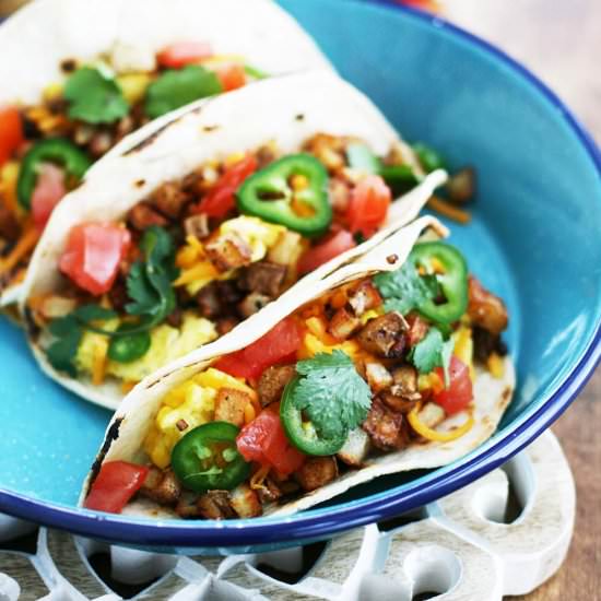 Egg And Potato Breakfast Tacos - Recipe photo by cheap-recipe-blog