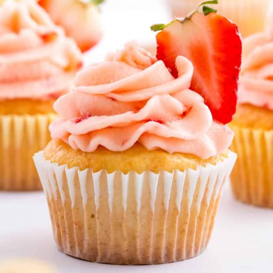 Strawberry Lemon Cupcakes - Recipe photo by AllThingsMamma