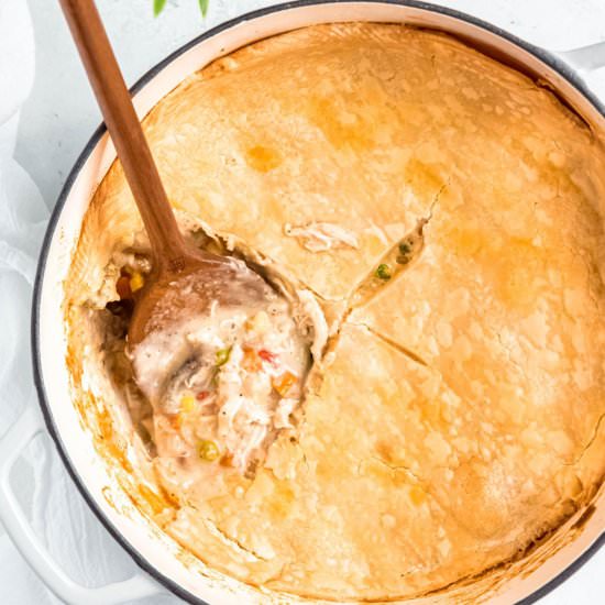 Dutch Oven Chicken Pot Pie - Recipe photo by Theoregondietitian
