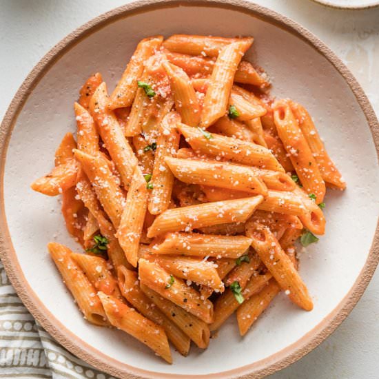 Creamy Tomato Pasta - Recipe photo by nourishandfete