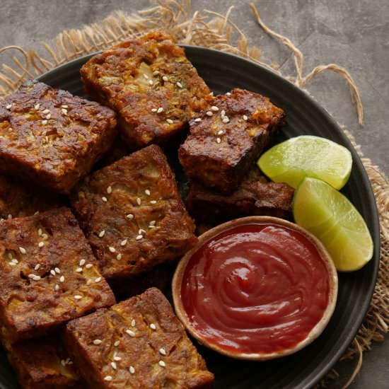 Cabbage Fritters - Recipe photo by delishbite