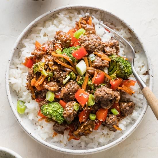 Teriyaki Ground Beef - Recipe photo by nourishandfete