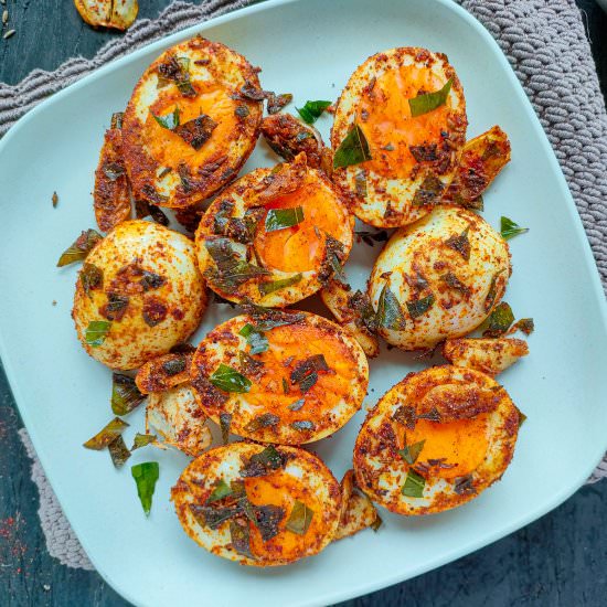 Boiled Egg Masala Fry - Recipe photo by Sheeba@gohealthy